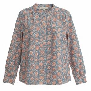 Athe Vanessa Bruno Blue, Red & White Floral Blouse Size 36 (US6)